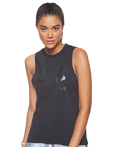 Under Armour Sportstyle Graphic Muscle SL Tanque, Mujer, Negro, SM