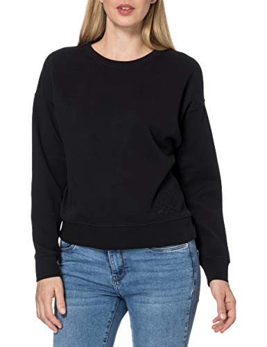 United Colors of Benetton Malla G/C M/L 35yve19h8 Sudadera con Capucha, Negro 100, XS para Mujer