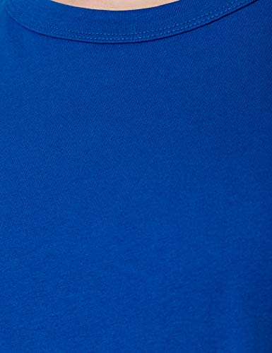 URBAN CLASSICS Camiseta básica de manga corta oversized, cuello redondo normal, de algodón grueso, largo normal, ajuste holgado, de hombre, moderna, color azul, talla 5XL