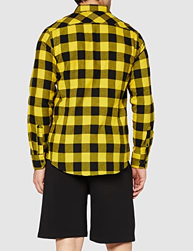 Urban Classics Checked Flanell Shirt Camisa, Multicolor (Blk/Honey), L para Hombre