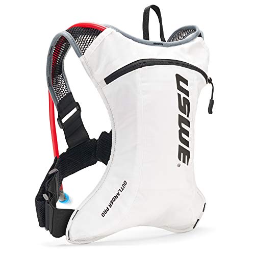 USWE Outlander Pro, paquete de hidratación con 2.0L/7.3 oz de vejiga de hidratación, color blanco, sin rebote para bicicleta de montaña Maratón Racing.