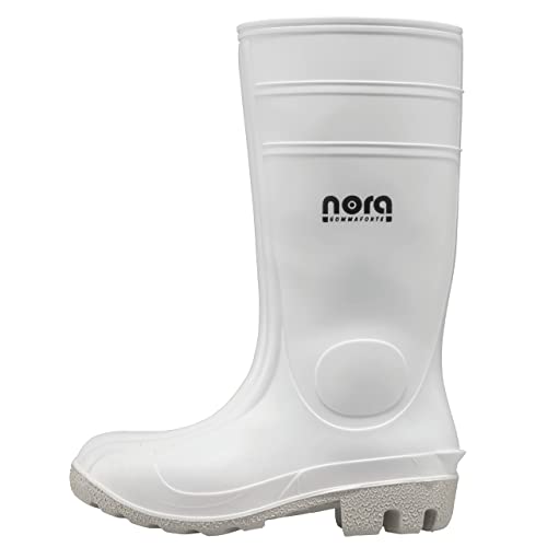 Uvex Nora Botas de Goma 94756 - Botas de Seguridad S5 SRC - Botas de Trabajo Blancas para señoras y Hombres - Calzado de Trabajo Alto e Impermeable con Puntera de Acero - Blanco - Talla 40