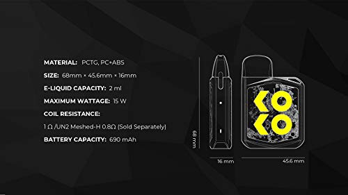 Uwell Caliburn KOKO Prime Pod System Kit 2ml Cartridge Pod 15W 690mAh Electronic Cigarette Vape Pod Kit