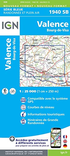 Valence / Bourg-de-Visa (2019) (Top 25 & série bleue - Carte de randonnée)