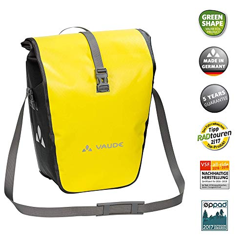 VAUDE Aqua Back – Juego de 2 bolsas para bici adaptables a la carga e impermeables, Amarillo (Canary), Talla única