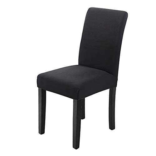 Veakii R Fundas para sillas Pack de 4 Fundas sillas Comedor, Lavable Comedor Asiento Cubre para el Comedor casero Modern Bouquet de la Boda, Hotel, Decor Restaurante（Negro）