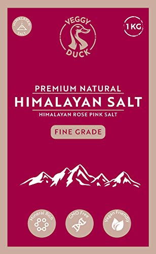 Veggy Duck - Sal Rosa del Himalaya 1Kg (Sal Fina) - Sin Refinar | Natural | Sin OMG | Vegana