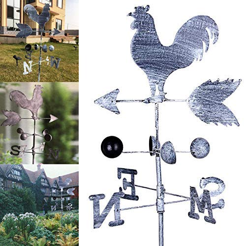 Veleta de Viento, Paletas meteorológicas Tradicional gallo Weathervanes veletas de viento para jardin decoración Molinillo de Viento Veleta Velocidad Direccional Indicador Jardín Yarda