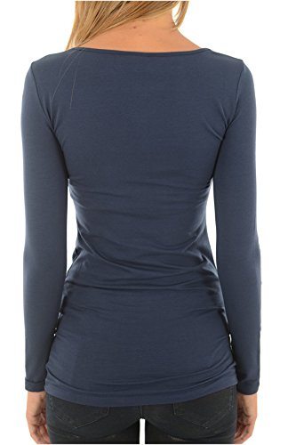 Vero Moda Damen VMMAXI My LS Soft Long U-Neck NOOS' Langarmshirt, Blau (Black Iris), 36 (Herstellergröße: Small)