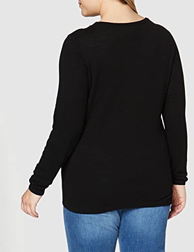 VERO MODA Vmcare Structure Ls O-neck Blouse Noos - Suéter para mujer, color negro, talla 40 (talla fabricante: L)