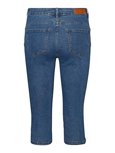 Vero Moda Vmhot Seven NW Dnm Slit Knicker Color Jeans, Medio De Mezclilla Azul, M para Mujer