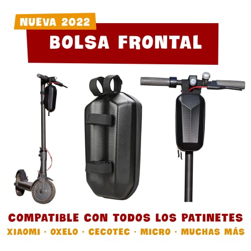 [Versión 2022] Bolsa de Scooter Eléctrico 3L con Candado Antirrobo - Ajustable Material Impermeable EVA Concha Dura - Gran Capacidad Almacenamiento - Cerradura Resistente Adaptable con Cable Flexible