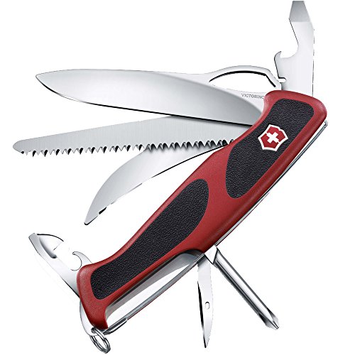 Victorinox 0.9683.MC Wenger Rangergrip 58 Hunter - Navaja Multiusos, Color Rojo y Negro