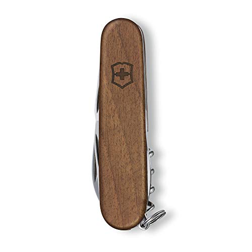 Victorinox Espartano Madera Navaja, con Mango de Madera, Hoja, Sacacorchos,Abrelatas, Madera Nogal - Bosque, Small