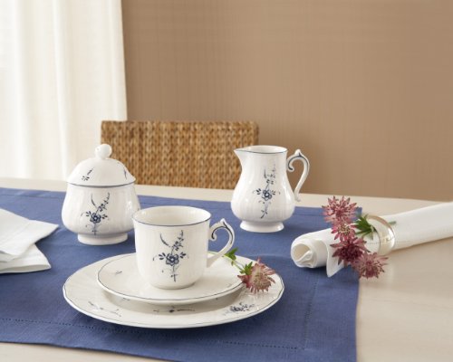 Villeroy & Boch Vieux Luxembourg Taza de café, 200 ml, Altura: 8.3 cm, Porcelana Premium, Blanco/Azul