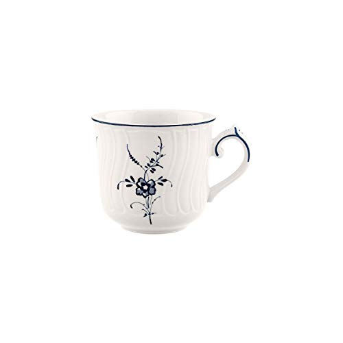 Villeroy & Boch Vieux Luxembourg Taza de café, 200 ml, Altura: 8.3 cm, Porcelana Premium, Blanco/Azul