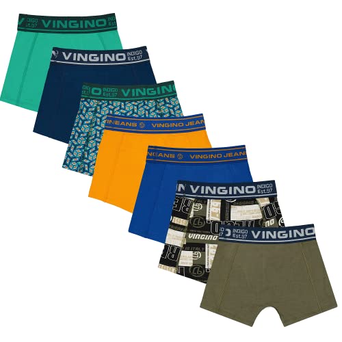 Vingino B-221-5 Funky 7-Pack Ropa Interior, Azul Aguamarina, 164 cm para Niños