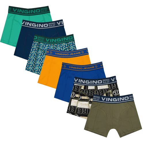 Vingino B-221-5 Funky 7-Pack Ropa Interior, Azul Aguamarina, 164 cm para Niños