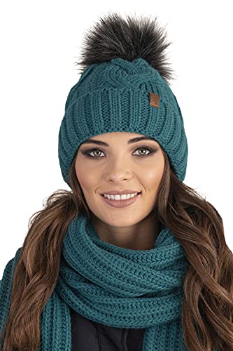 Vivisence Gorra Invernal para Mujeres 7014, Hecho En La UE, Azul,Talla Única