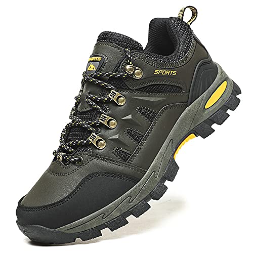 VTASQ Zapatillas de Senderismo Hombre Zapatillas Trekking Antideslizantes Transpirable Botas Montaña Bajas Zapatillas de Camping Verde 47