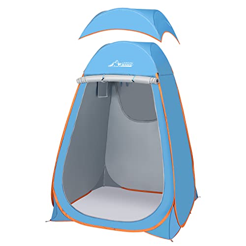 WADEO Tienda de campaña para baño, tienda de baño, tienda de ducha, tienda de campaña, tienda de baño, portátil, para camping, ducha, protección UV 50+, color azul