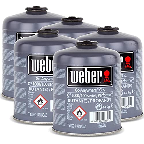 Weber - Juego de bombonas de gas 26100 para la serie Q 100 y Performer Touch-N-Go, 5 unidades