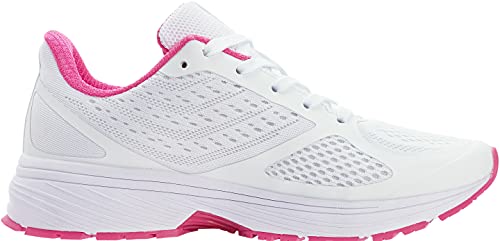 WHITIN Zapatillas de Deporte Mujer Zapatos para Correr Calzado Deportivo Zapatillas de Running Sneaker Transpirable Gimnasio Bambas Ligero Tenis Rosa Blanco 43