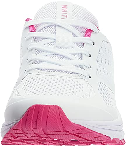 WHITIN Zapatillas de Deporte Mujer Zapatos para Correr Calzado Deportivo Zapatillas de Running Sneaker Transpirable Gimnasio Bambas Ligero Tenis Rosa Blanco 43