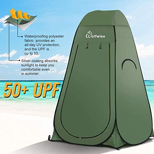 Wolfwise Tienda de Campaña Tent Abrir Cerrar Automáticamente Pop Up Portable Sirve para Camping Playa Bosques Zonas de Aseo Carpas