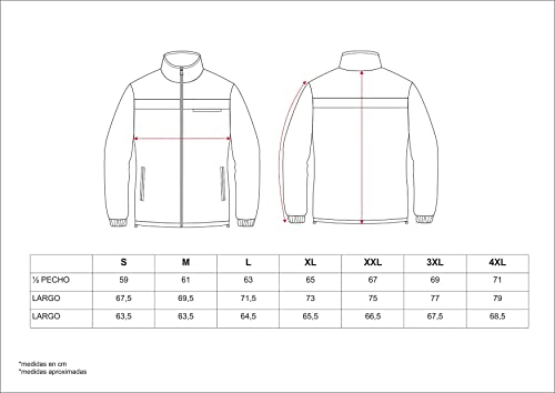 Work Team Forro Polar Bicolor con Cremallera y Cintas Reflectantes. Hombre Marino+Naranja A.V. XL