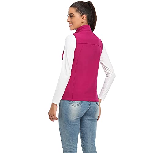 WOWENY Chaleco de forro polar para mujer, sin mangas, cuello alto con cremallera, ligero, chaleco softshell mujer, chaleco acolchado de invierno, ultraligero, chaqueta sin mangas para senderismo