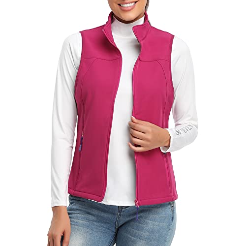 WOWENY Chaleco de forro polar para mujer, sin mangas, cuello alto con cremallera, ligero, chaleco softshell mujer, chaleco acolchado de invierno, ultraligero, chaqueta sin mangas para senderismo