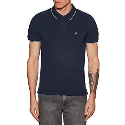 Wrangler Pique Camisa Polo, Azul (Navy 114), XXX-Large para Hombre