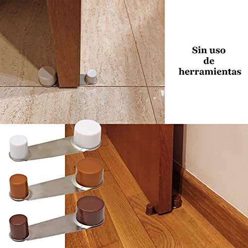 [x4] Tope de Puerta Retenedor - Giratorio - Adhesivo - 3,2 x 10 x 2,2 cm (Blanco)