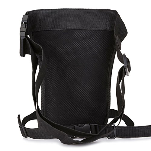 Xieben Nylon Táctica Bolsa De Pierna para Hombre Mujere Motocicleta Crossbody Hombro Bolso de Cintura Riñonera Fanny Pack Paquete Montar Viajes Senderismo Ciclismo Táctico Negro