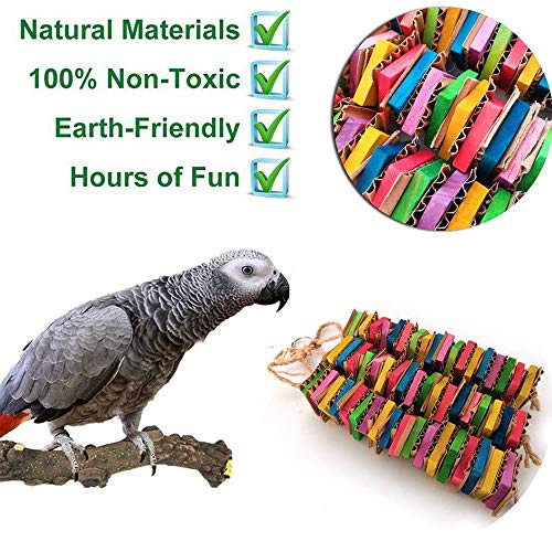 Yantan Juguete para loros GrooE VVGel cartón Big Bird juguete africano de papagayo gris juguete de madera natural con clip