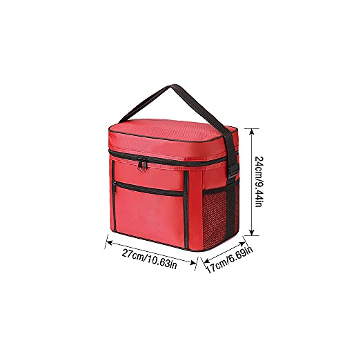 YeenGreen Bolsa Nevera Pequeña Portatil, Cooler Bag Pack 10L, Bolsa Térmica Plegable, Neveras de Acampada, Bolsa Comida Termica con Correa Ajustable para Picnic Pesca Oficina, Reutilizable, Rojo