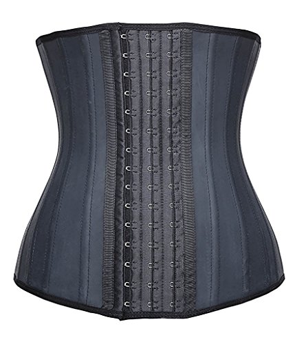 YIANNA Faja Reductora Mujer Corset Reductor Cinturilla Moldeadora Fajas Colombianas Reductoras de Abdomen y Cintura Negro con 25 Huesos,1210 Size L