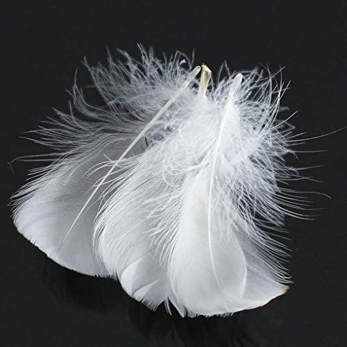 Yiiky Plumas blancas, 300 piezas de artesanía natural Plumas de ganso para disfraces, bolsos, decoración de aretes, atrapasueños de bricolaje, festival de bodas, decoraciones para fiestas en el hogar