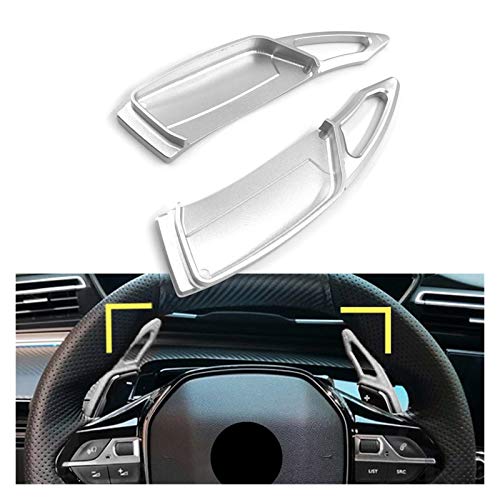 YJLLOVE YANGJIAOLIAN CNC Auto Dirección Volante Shift Paddle Shiffer Extension Ajuste Izquierdo Y Derecho para Peugeot 3008 5008 GT 2017 2018 2019 1 Papair (Color : Silver)