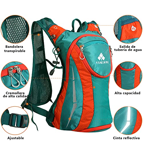 YOMINSI Mochila de Hidratacion Ligero 15L Mochila Ciclismo Pequeña Impermeable Mochila Correr Mochila Bicicleta Ultraligera para Mujer y Hombre Montaña Mochila al Aire Libre Viaje Trail Running