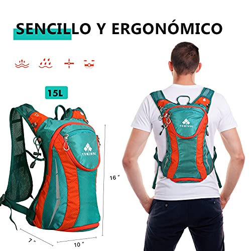 YOMINSI Mochila de Hidratacion Ligero 15L Mochila Ciclismo Pequeña Impermeable Mochila Correr Mochila Bicicleta Ultraligera para Mujer y Hombre Montaña Mochila al Aire Libre Viaje Trail Running