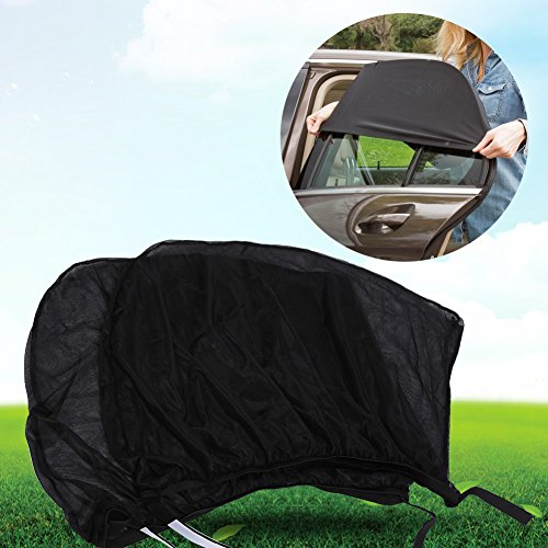 Yosoo 2Pcs Universal Car Side Window Sun Shade,Breathable Mesh Sun Shield UV Rays/Parasol para Coche Vehículos Camiones SUV, Cortinas para Coche para el Protector de Bebé y Familia contra el Sol