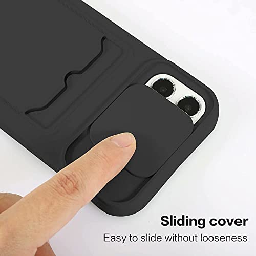 youmehe Funda con Cuerda para iPhone 12 Mini+2 Pack Protector Pantalla,Cubierta de Cámara Deslizante Proteger,TPU Silicona Case con Ranura para Tarjetas,Antigolpes Case(Azul)