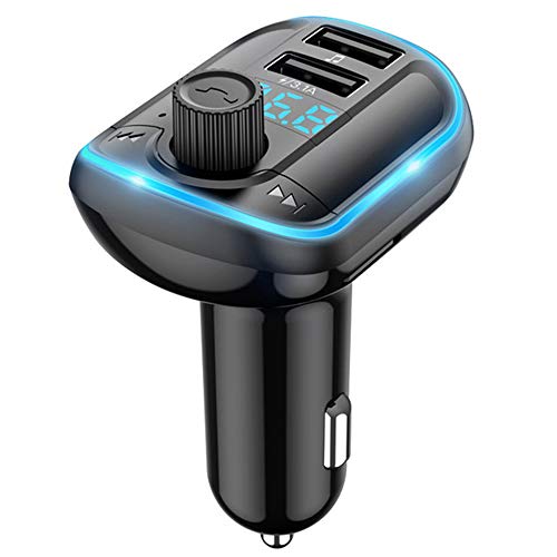 You's Auto Transmisor FM Bluetooth V5.0 Coche Manos Libres Carga Rapida 3.1A Inalámbrico Reproductor MP3 Mechero Coche con Dual USB Puerto Carga Adaptador de Radio Soporte Tarjeta SD y U Disk