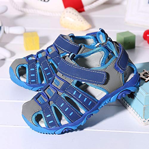 YWLINK Sandalias Deportivas NiñOs Zapatos para NiñOs Punta Cerrada Verano Playa Sandalias Zapatos,Zapatillas Antideslizante Fondo Blando Casuales(Azul,25EU)