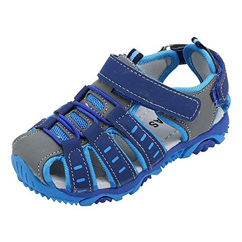 YWLINK Sandalias Deportivas NiñOs Zapatos para NiñOs Punta Cerrada Verano Playa Sandalias Zapatos,Zapatillas Antideslizante Fondo Blando Casuales(Azul,25EU)