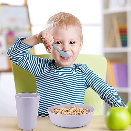 YXHZVON 10PCS Cuchara Tenedor Cubiertos Para Niños,Cubiertos De Cuchara Infantil Cubiertos seguros sin BPA para niños pequeños Entrenamiento de autoalimentación