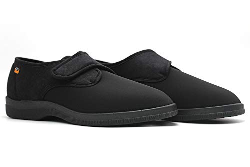 Zapatilla con Cierre Velcro y Pala Licra Elastica, Suela Ancha (Negro, Numeric_39)