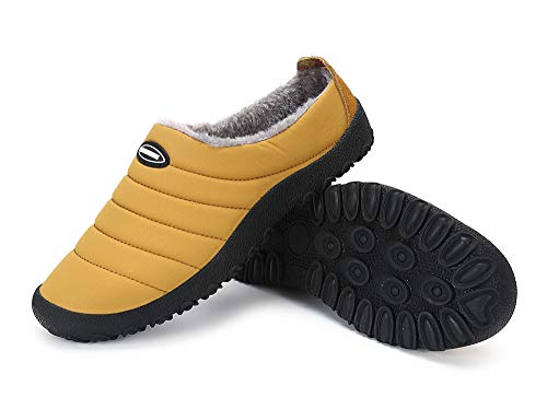 Zapatillas de Estar para Casa Hombre Mujer Invierno Calentitas Zapatillas de Deporte con Suela Antideslizante,Amarillo,39